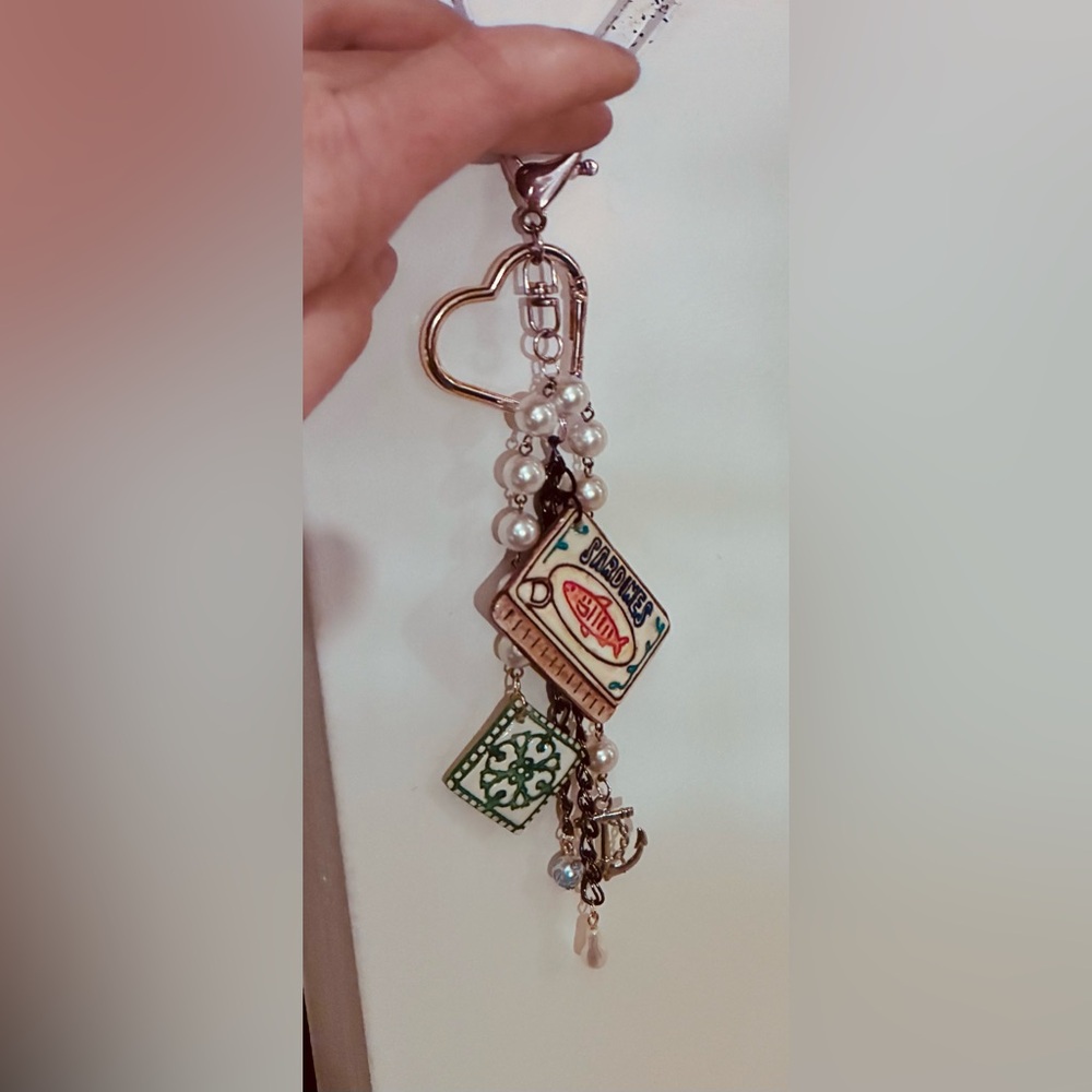 SOLD Handmade sardine bag charm